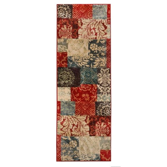 Superior Kennicot Elegant Floral Patchwork Indoor Area Runner, 2' 7" x 8'