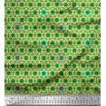 thumbnail image 1 of Soimoi Green Cotton Poplin Fabric Octagon Art Geometric Print Sewing Fabric Yard 42 Inch Wide, 1 of 3