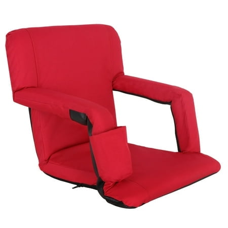LEMY 5 Positions Inclinables Siège de Stade Réglable pour Gradins Chaise de Stade Portable Résistante à l'Eau avec Dossier/bras/coussin pour Extérieur Ou Intérieur