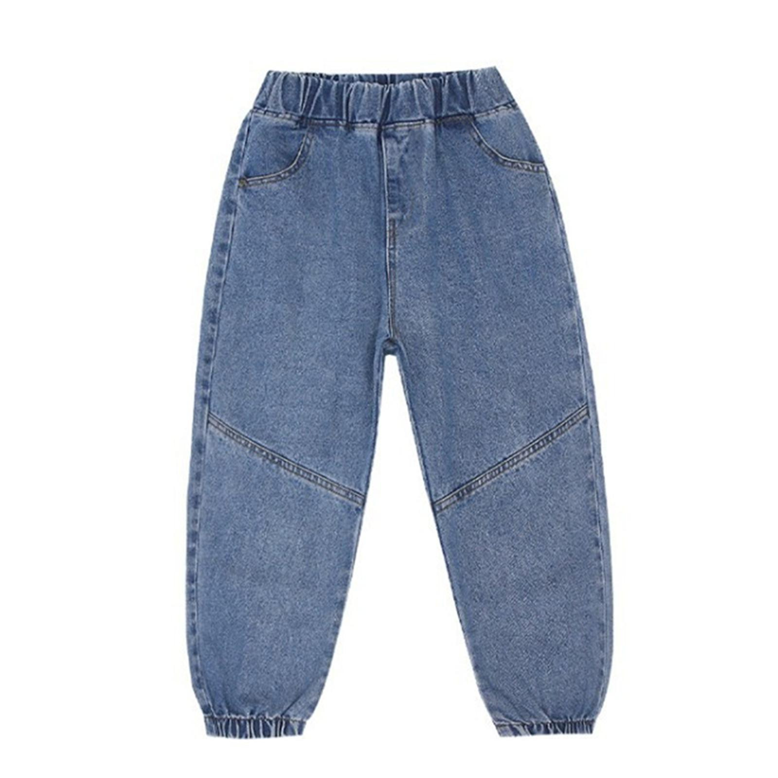 Cathalem Toddler Jeans Girls Baggy Kids Girls Jeans Elastic Waist Baggy ...