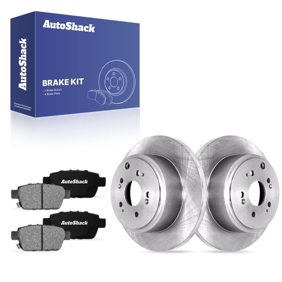 AutoShack Rear Solid Brake Rotors   Ceramic Pads 6-PC Brake Kit Replacement for 2006-2014 Honda Ridgeline 13.13" (333.6 mm)