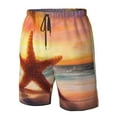 thumbnail image 5 of Kll Starfish Sunset Sea Beach Men'S Casual Summer Beach Shorts Hawaiian Shorts With Pockets-Xx-Large, 5 of 9