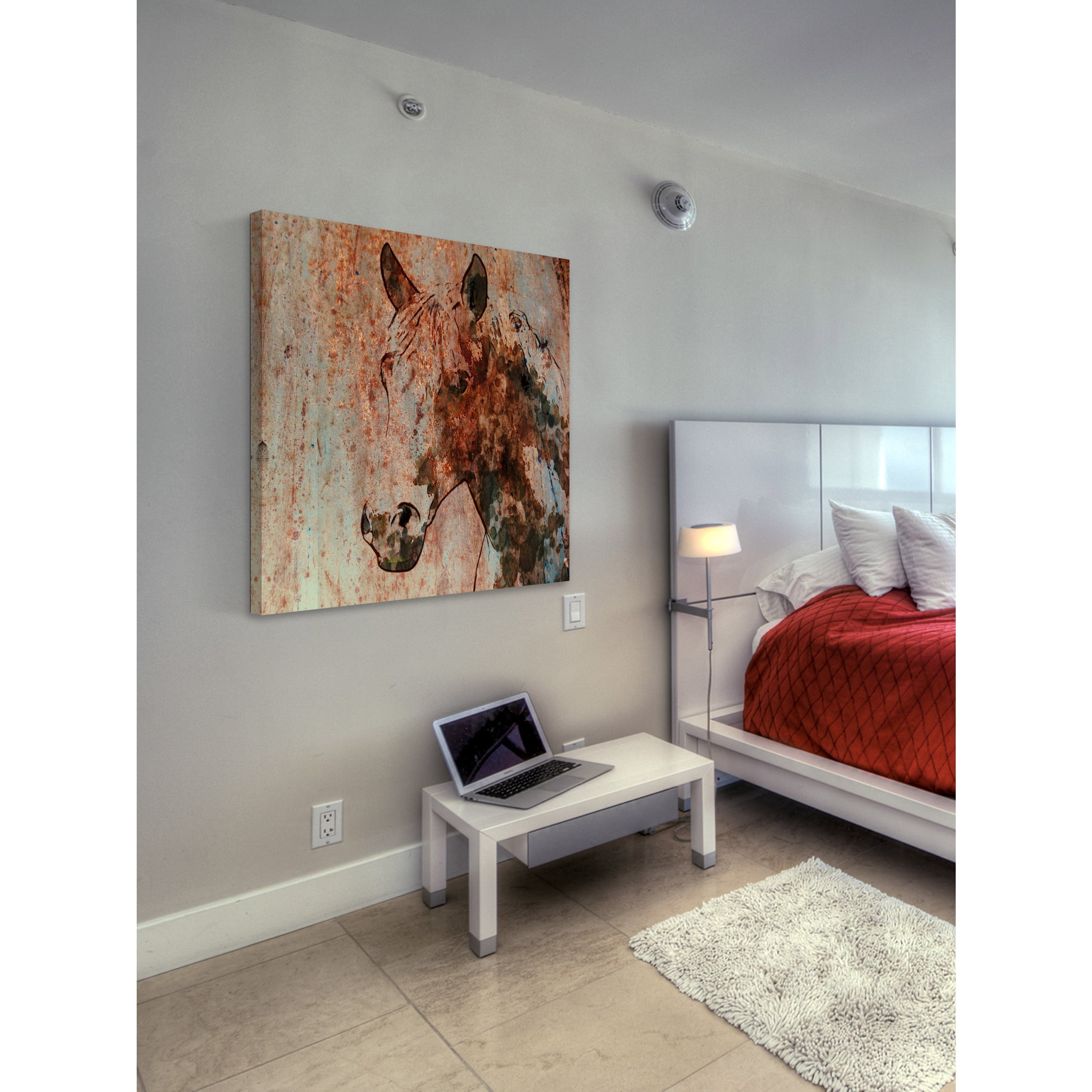 Marmont Hill "Rustic Horse 1" by Irena Orlov Painting Print on Wrapped Canvas