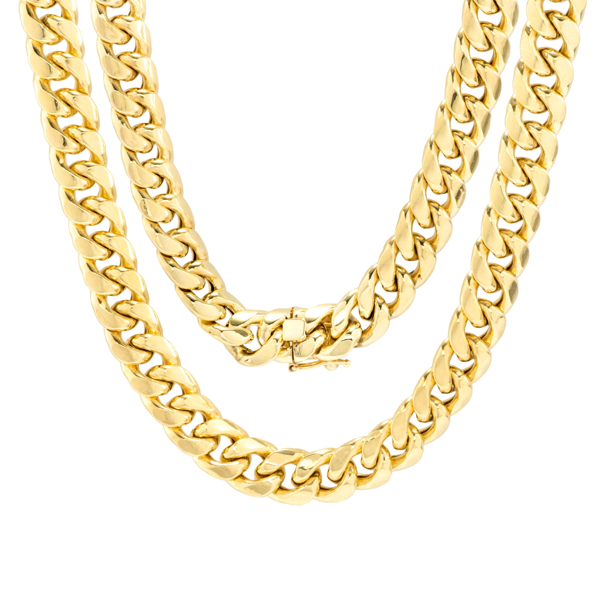 Nuragold 10k Yellow Gold 9mm Miami Cuban Link Chain Necklace, Mens Wide  Jewelry Box Clasp 20
