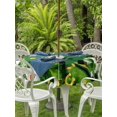 thumbnail image 2 of Outdoor Tablecloth with Umbrella Hole and Zipper, St. Patrick's Day Round Table Cloth 54 Inch Waterproof Tablecloth, Green Gnomes Shamrock Gold Coin Wood Grain Picnic Table Cover for Patio Camping, 2 of 7