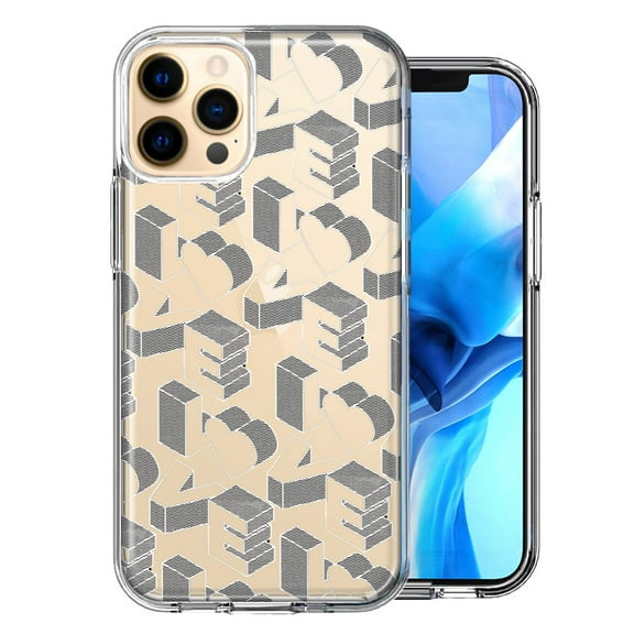 MUNDAZE for Apple iPhone 12 Pro 3D Love Letters Hearts Valentine's Day Double Layer Phone Case Cover