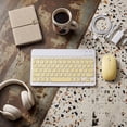 thumbnail image 2 of Wireless Keyboard and Mouse Combo, Slim Rechargeable Quiet Typing Set with Compact Keyboard and Mouse for Tablet, Laptop and Smartphone, Yellow, 2 of 6