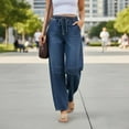thumbnail image 5 of Women Barrel Jeans High Waisted Wide Leg Drawstring Denim Pants Y2K Baggy Loose Fit Trouser Jeans with Pockets, 5 of 9