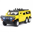thumbnail image 3 of 1:32 Car Model for Hummer H2 Off-road High Simulation Alloy Car Model Sound And Light Pull Back Door Boy Car Toy For Children Gifts black, 3 of 5