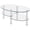 Transparent, variant on Modern Oval Coffee Table, Tempered Glass Center Table with Metal Legs for Living Room Home Decor Furniture,Black