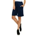 thumbnail image 3 of EttelLut - Women's Knee Length Loose Shorts with Side Pockets and Drawstring - Navy m, 3 of 8