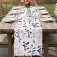 thumbnail image 4 of Grey Pink Botanical Table Runner 72 Inches, Watercolor Spring Floral Summer Leaf Bed Runner Dresser Scarves Tabletop for Indoor Outdoor Parties/Ceremony/Banquet, 13" x 72", 4 of 8