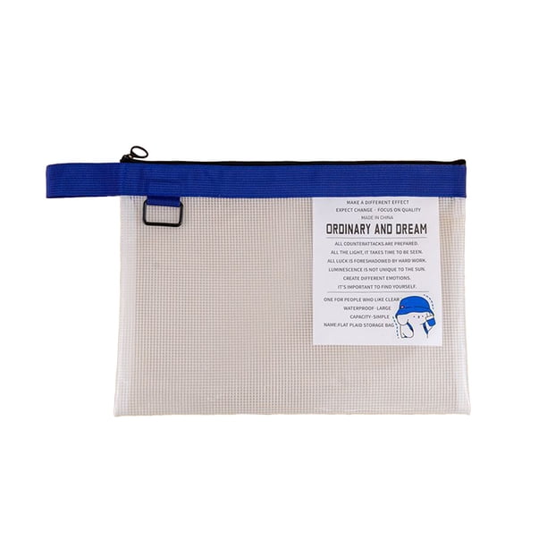 Yhmxh Bolsas de malla con cremallera para archivos con asa, tamaños A4/A5/A6. Bolsas de malla transparentes con cremallera para documentos. Almacenamiento de obras de arte. Organización de juegos d