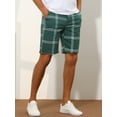 thumbnail image 2 of Unique Bargains Men's Plaid Short Regular Fit Flat Front Formal Summer Chino Shorts 38 Green, 2 of 6