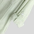 thumbnail image 7 of IROINNID Henley Shirts for Men Loose Striped Shirt Linen Slim Long Sleeve Button T-Shirt Top Blouse Reduced,Green, 7 of 7
