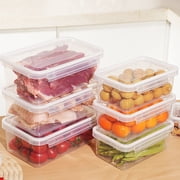 Plastic Refrigerator Storage Container,Reusable Rectangular Food Storage Container with Snap Locking Lids for Kitchen,Stackable Meal Prep Containers for Freezer Kitchen Organization(Clear,5.3x3x2)