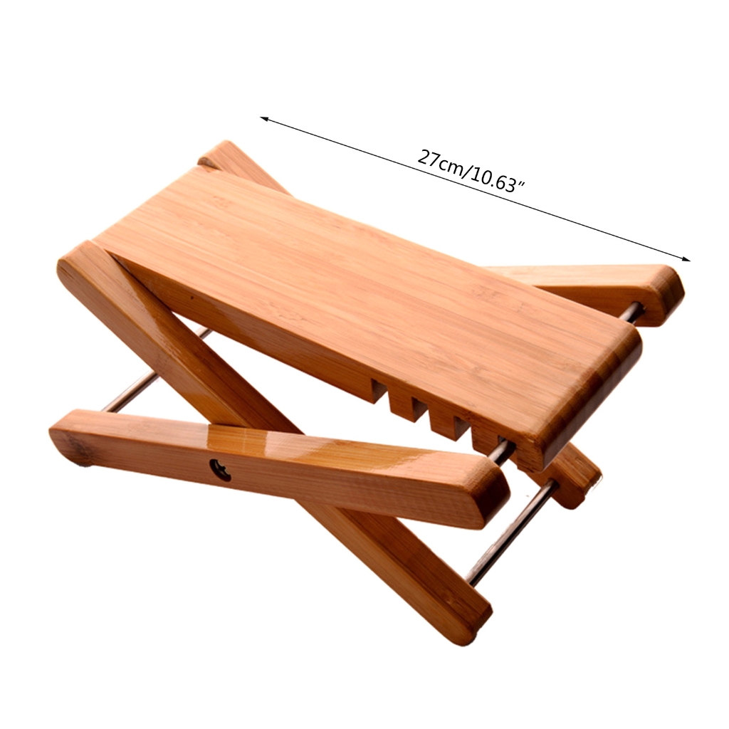 Yokua Wood Guitar Foot Stool, 3 Gears Adjustable Foot Rest No-slip Foldable Footrest