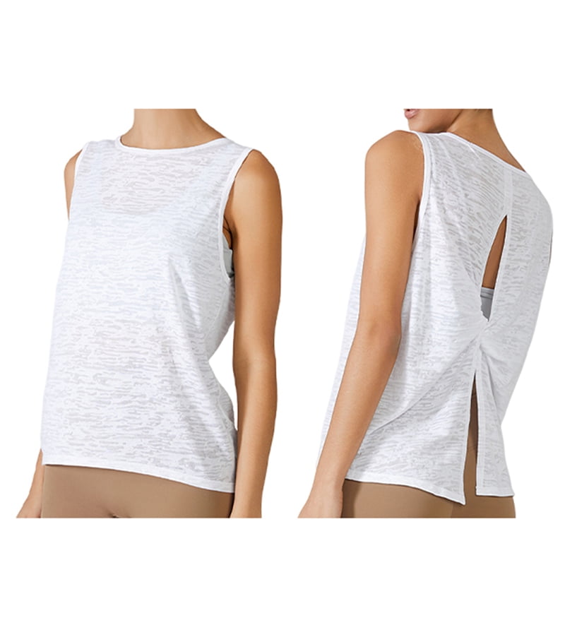 Sleeveless Quick-Drying Vest for Women, Sports Cover-Up, Running,Loose Large Size Yoga Clothes White S