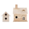 thumbnail image 2 of Accesorios para Jaulas para Loros Sunnimix Caja de madera casa 2 Agujeros cabaña para pájaros, 2 of 8