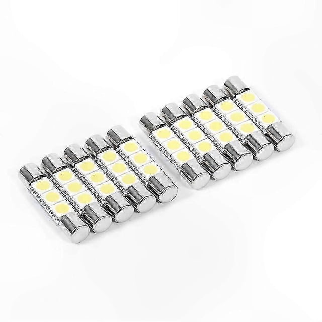 10-Pack SMD 3-LED 29-30mm Vanity Mirror Bulb White Light Sun Visor Fixture Replacement