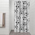 thumbnail image 2 of Gray Soccer Balls Pattern Shower Curtain 36"x72" ,Bathroom Decorative Shower Curtains Set with 12 Hooks,Modern Waterproof Washable Shower Curtain, 2 of 6