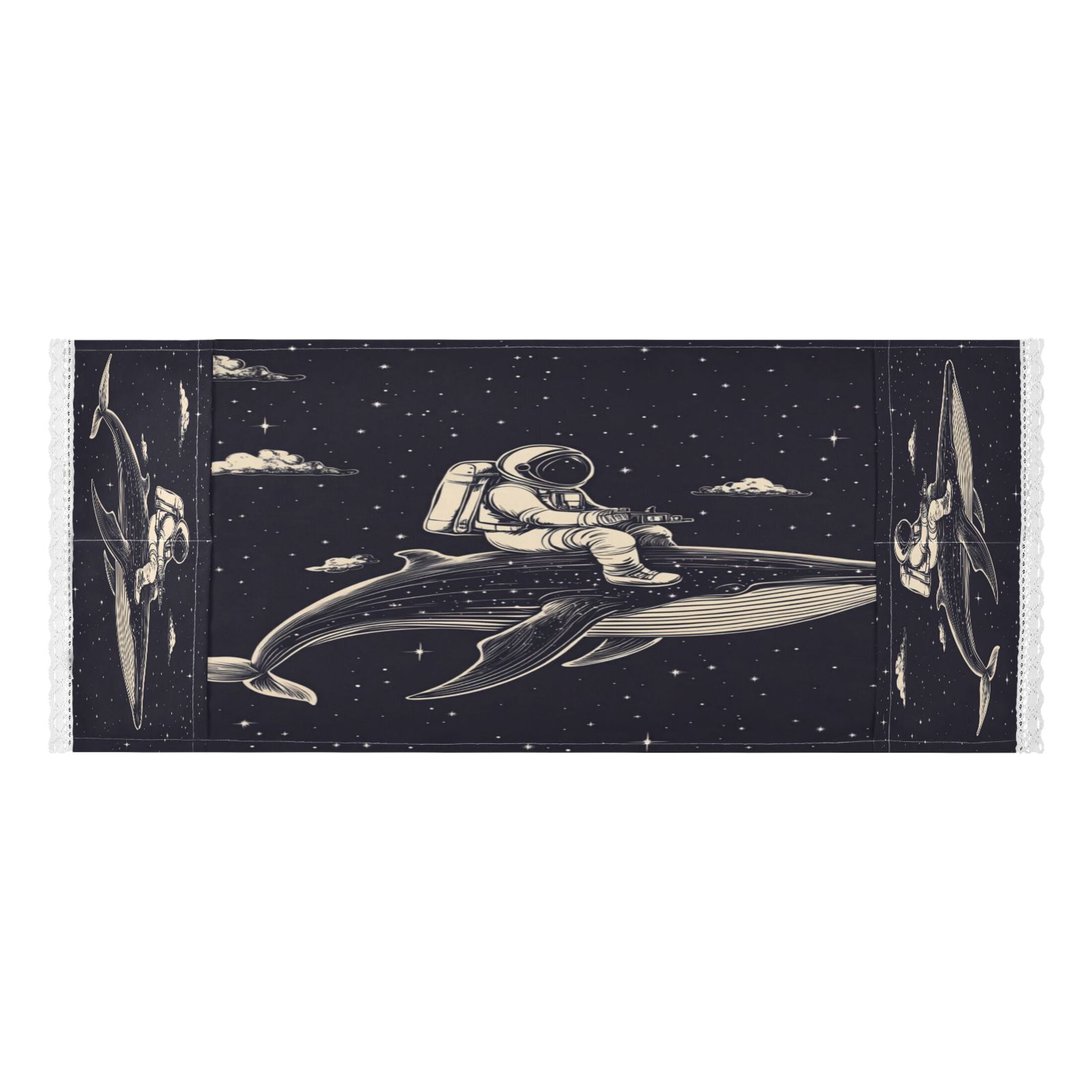 WOBOGO Whale Riding Astronaut Pattern Washing Machine Cloth Dryer Refrigerator Top Cover Protective Non-Slip Mat For Kitchen Laundry