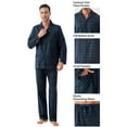 thumbnail image 4 of GLOBAL Men's Long Sleeve Flannel Pajamas Sets 100% Cotton Sleepwear Top and Bottom, Size S-3XL, 4 of 6