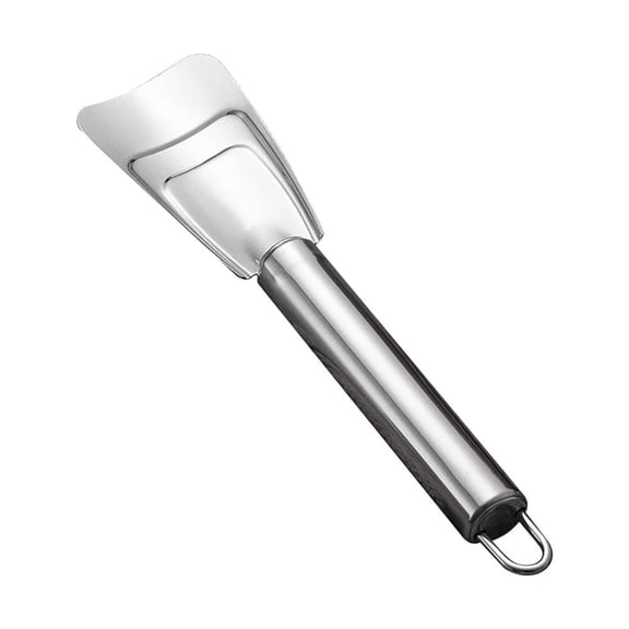 Stainless Steel Ice Scraper, Heavy Duty Refrigerator Deicing Shovel and Freezer Scraper Tool with Ergonomic Handle, Multi-purpose Kitchen Cleaning Tool for Ice Removal, Grease, and Surface Cleaning