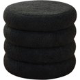 thumbnail image 6 of Tcbosik Round Ottoman with Storage, 18.3" Upholstered Vanity Stool, Teddy Fabric Footrest with Flip-Top Tray for Small Space, Living Room, Bedroom, Entryway, 300 lbs Capacity, Black, 6 of 6