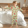 thumbnail image 6 of joogoo Summer Watermelons 2 Piece Long Sleeve Tee and Pants Cotton Pajama Set 6Y, 6 of 7