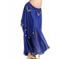 thumbnail image 3 of XChangeFun 35.4in Chiffon Women's Belly Dance Skirt with Coins, Blue, 3 of 8