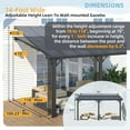 thumbnail image 3 of AECOJOY 10' x 14' Wall-Mounted Hardtop Gazebo Outdoor Aluminum Pergola with Adjustable Height ​for Garden, Patio, Backyard-​Gray, 3 of 7
