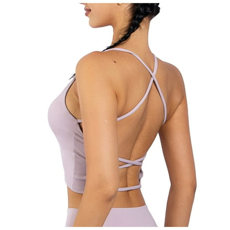 

Hanas Fashion Lingerie Women s Sports Bra Padded Cross Back Backless Sports Bra Crop Top For Yoga Fitness Honeymoon