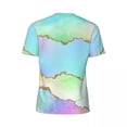 thumbnail image 6 of T Shirt For Men Metallic Texture Sportswear T-Shirt Summer Ombre Marble Print Aesthetic Trendy Cool, 6 of 7