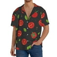 thumbnail image 7 of Lsque Tomatoes1 print Men's Cuban Collar Short Sleeve Shirt Summer Beachwear Casual Button Down Fashionable Vacation Leisure Shirt-XX-Large, 7 of 7