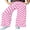 08-FP-Pink White Plaid, variant on JWD Women's Checkered Wide Leg Pants Casual Elastic Waist Comfy Loose Fit Trousers with Pockets Black White Plaid L