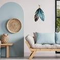 thumbnail image 2 of Rustic Metal Feathers Wall Hanging Décor - Southwest Boho Chic, Rustic, Nature-Inspired, and Spiritual Home Decoration - Metal Wall Art for Living Room, Bedroom, Office - 12x20 Inches, 2 of 7