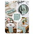 thumbnail image 3 of Teal Flowers Cloth Napkins Set of 6 Reusable Dinner Napkins, Vintage Ethnic Tribe Country Farmhouse Cocktail Napkin Washable Table Napkins for Wedding/Holiday Party/Baby Shower 20"x20", 3 of 7