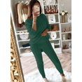 thumbnail image 3 of LovelyWholesale Long Sleeve Round Neck Plus Size Dropped Shoulder Knit Women's Plus Pants Set, 3 of 3