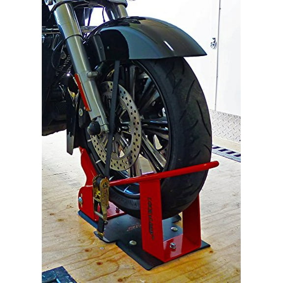 Lock N Load BK1000 Motorcycle Wheel Chock Orange/ Black Solid Steel