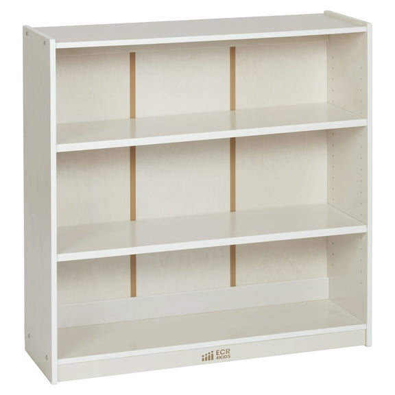 ECR4Kids Wooden Classic Bookcase with Adjustable Shelves, 36in, Classroom Bookshelf, White Wash