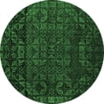 thumbnail image 1 of Ahgly Company Indoor Round Abstract Emerald Green Modern Area Rugs, 5' Round, 1 of 4