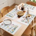 thumbnail image 5 of Vibrant Floral and Butterfly Placemats Set of 12 Colorful Green Leaves Place Mats Indoor Wipeable Table Mats Washable Cloth Dining Table Placemats for Kitchen Holiday Party Home Decor 13x19 Inch, 5 of 9