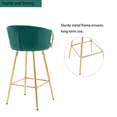 thumbnail image 5 of 30 Inch Velvet Dining Chairs, Modern Dining Chair with Golden Metal Legs, Simple Bar Stool Upholstered Dining Chairs, Accent Desk Chair Dining Room, Kitchen, Vanity, Living Room(Green,Set of 2), 5 of 10