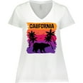 thumbnail image 3 of Inktastic California Sunset Vacation Beach Women's Plus Size V-Neck T-Shirt, 3 of 5