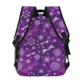 thumbnail image 4 of Zufioo Purple Snowflakes Print Casual Student Backpack, Adjustable Shoulder Straps Multi-Function Multi-Pocket Sports Bag Travel Backpack, Unisex-One Size, 4 of 5