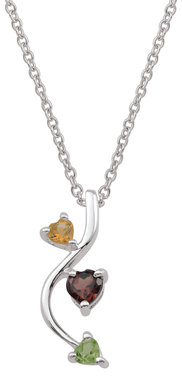 Personalized birthstone swirl pendant in 10k Gold by Jewlster