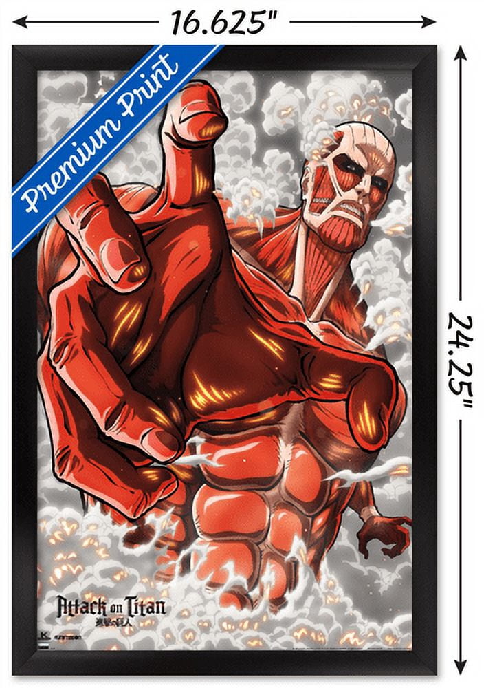 Attack on Titan: Season 2 - Armored Titan Wall Poster, 14.725" x 22.375", Framed