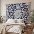 thumbnail image 3 of Blue Boho Small Tapestry for Bedroom Wall Hanging Tapestry, Modern Geometric Abstract Art Vintage Ceiling Backdrop Tapestries Poster Blanket Wall Decor for Teens Room Living Room Dorm 23" x 28", 3 of 8