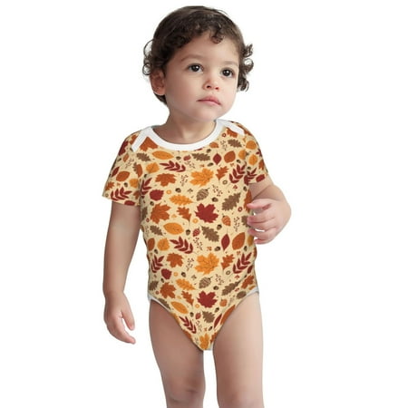 

Pofeuu Autumn Leaves 2 Print Baby Boys Short-Sleeve Bodysuit Just Born Unisex Baby Short Sleeve Bodysuits Undershirt-6 Months